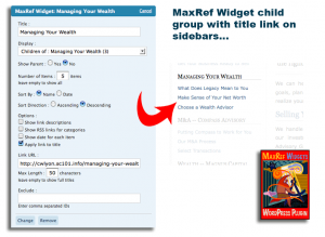 MaxRef Widgets child group with title link on sidebars